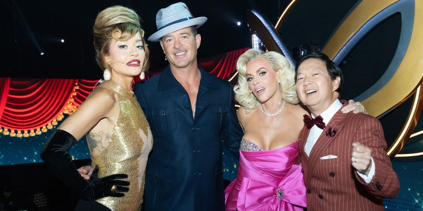 Rita Ora, Robin Thicke, Jenny McCarthy Wahlburg, and Ken Jeong celebrate Rat Pack Night on &lsquo;The Masked Singer&rsquo; Season 13.