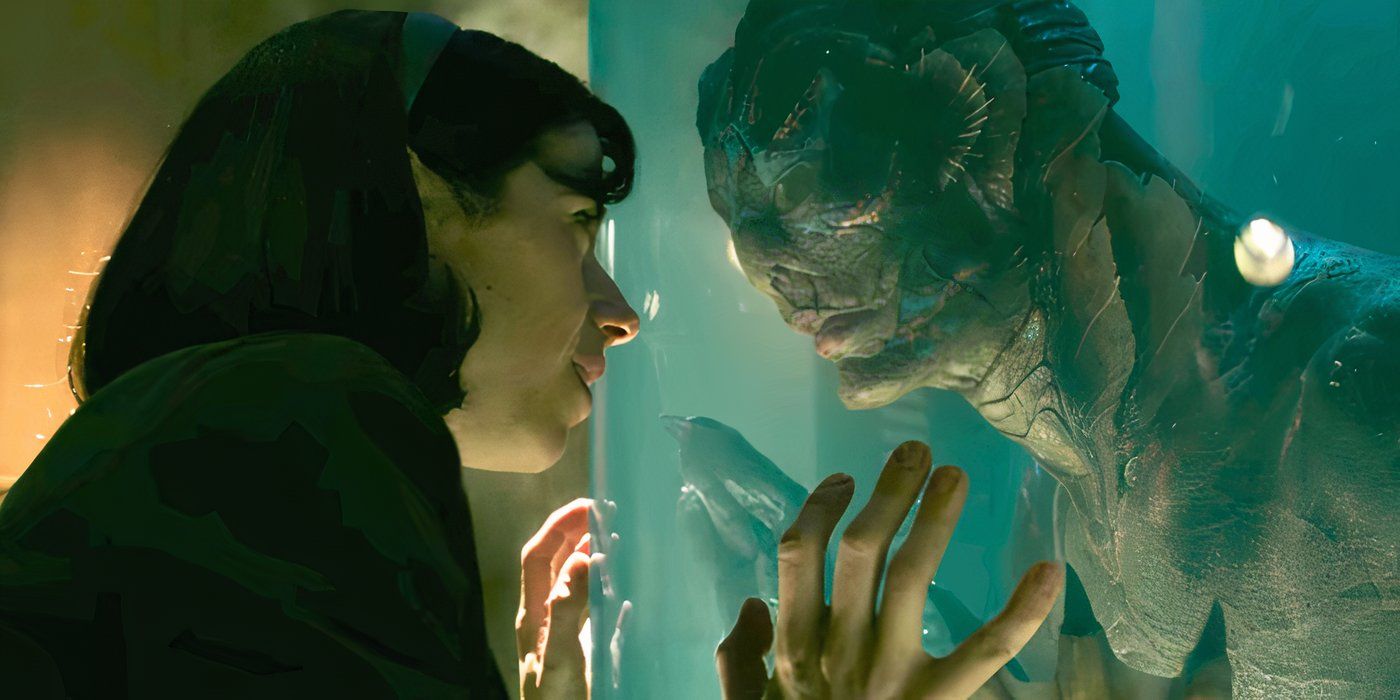 Sally Hawkins as Elisa and Doug Jones as The Amphibian Man in The Shape of Water