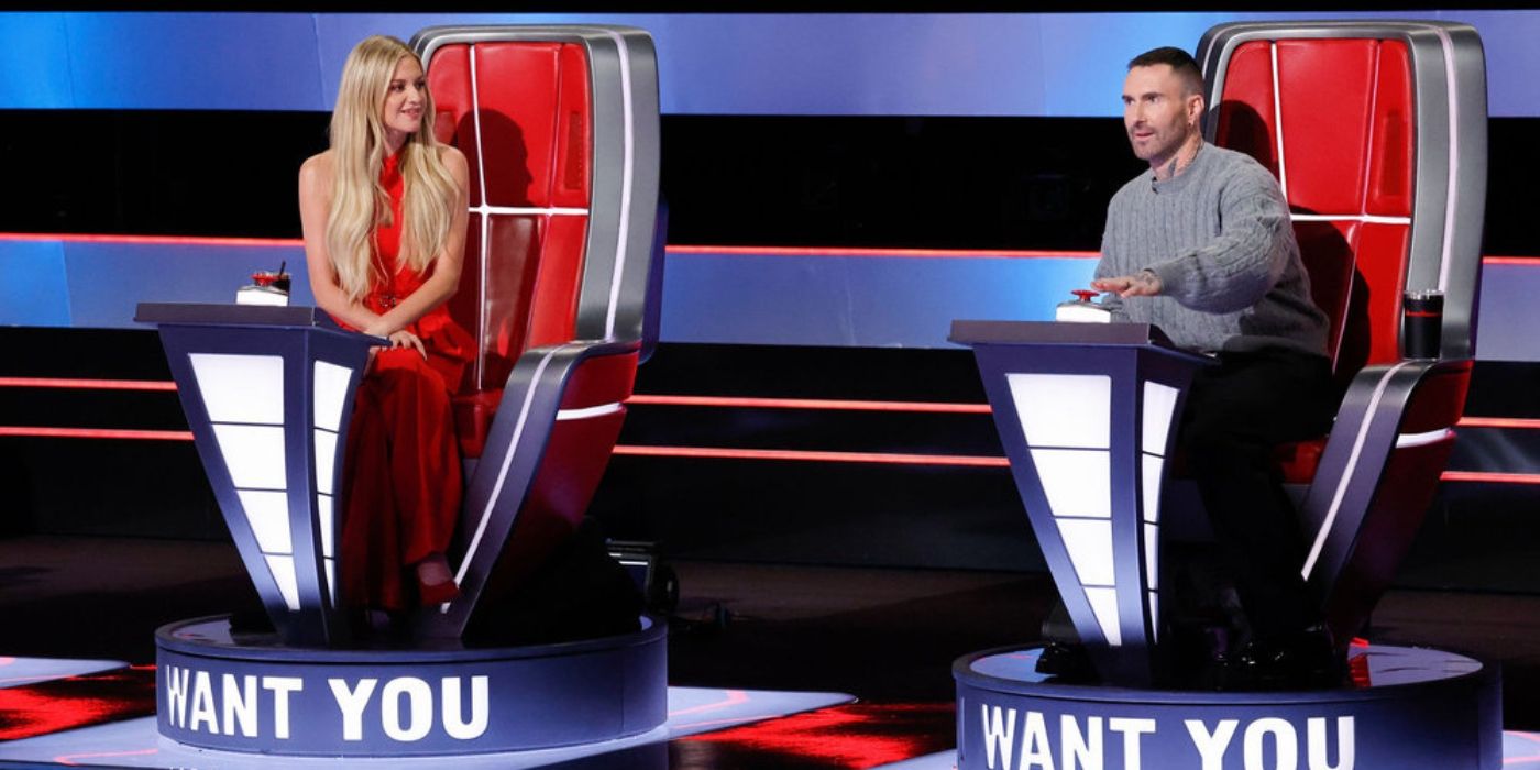 Kelsea Ballerini and Adam Levine during the Blind Auditions on 'The Voice' Season 27.