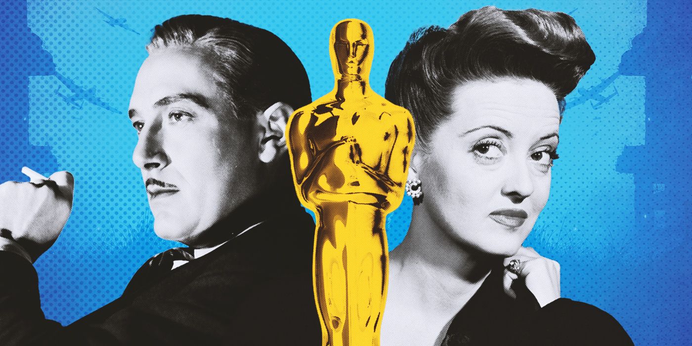 Custom image of Paul Lukas, Better Davis, and an Oscar statue between them for Watch on the Rhine