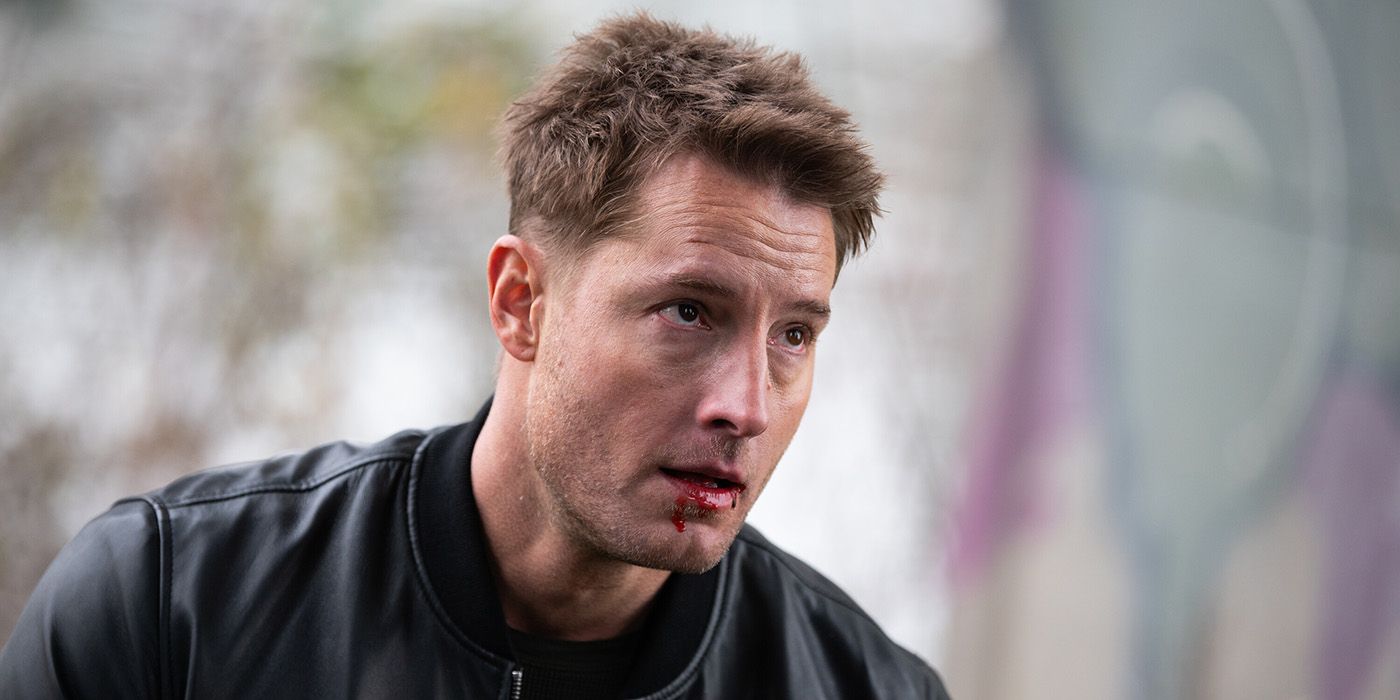 Colter Shaw (Justin Hartley) with a bloody lip on 'Tracker'