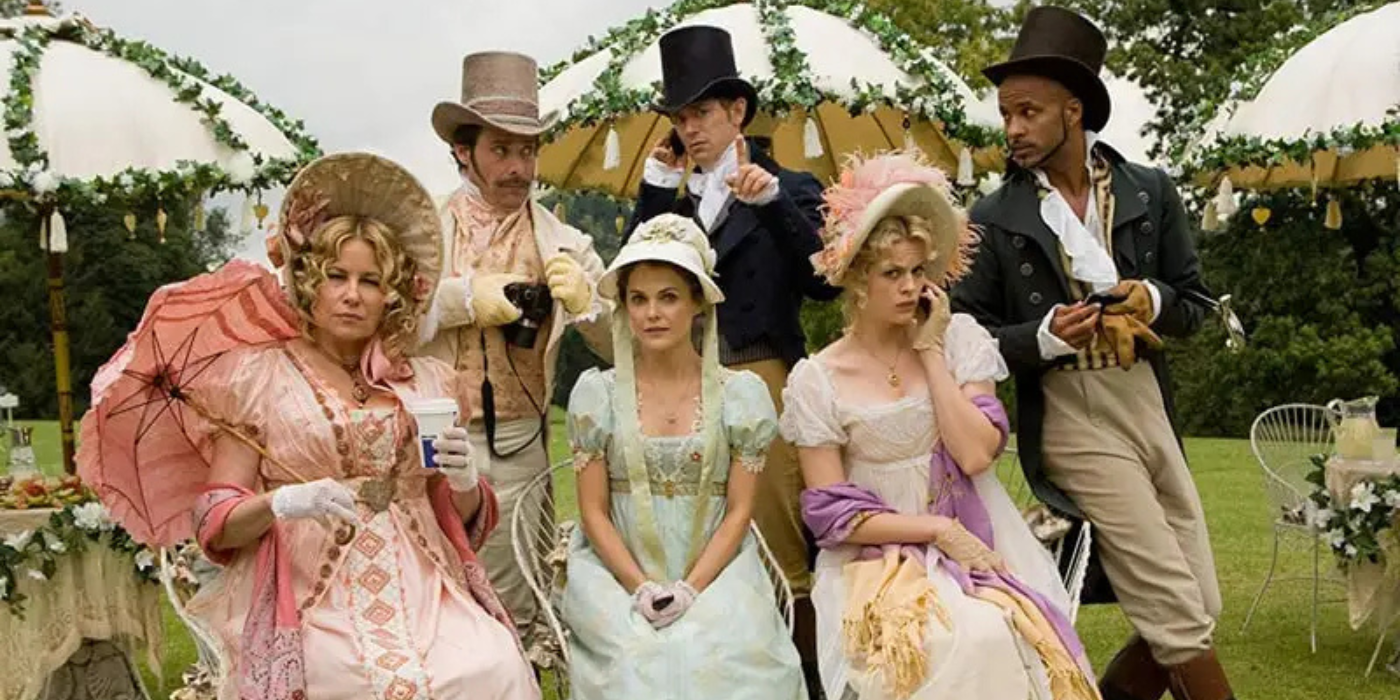 Jennifer Coolidge, Keri Russell, and more dressed up in period attire in Austenland