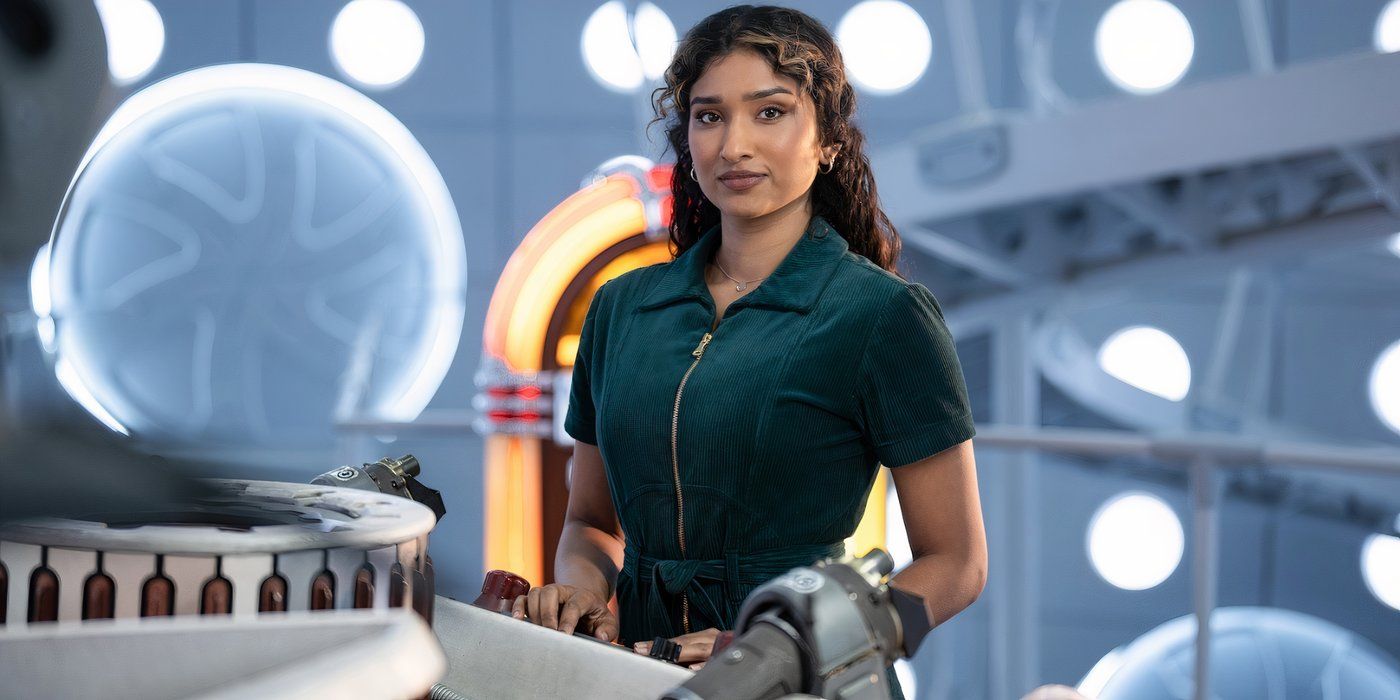 Varada Sethu on the set of Doctor Who Season 2