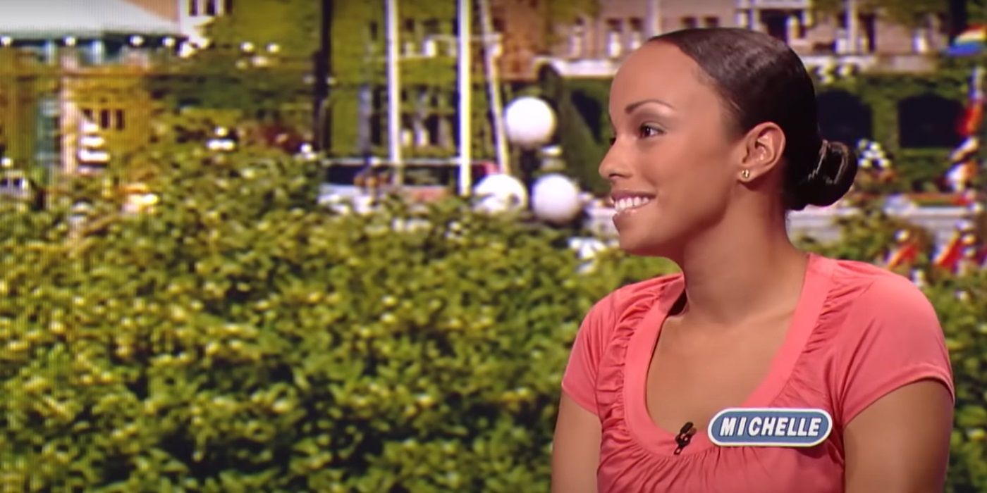 Michelle Loewenstein, the first-ever $1 million winner, smiles on &lsquo;Wheel of Fortune&rsquo;.