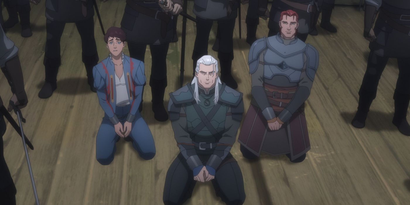 Geralt and Jaskier in The Witcher: Sirens of the Deep.