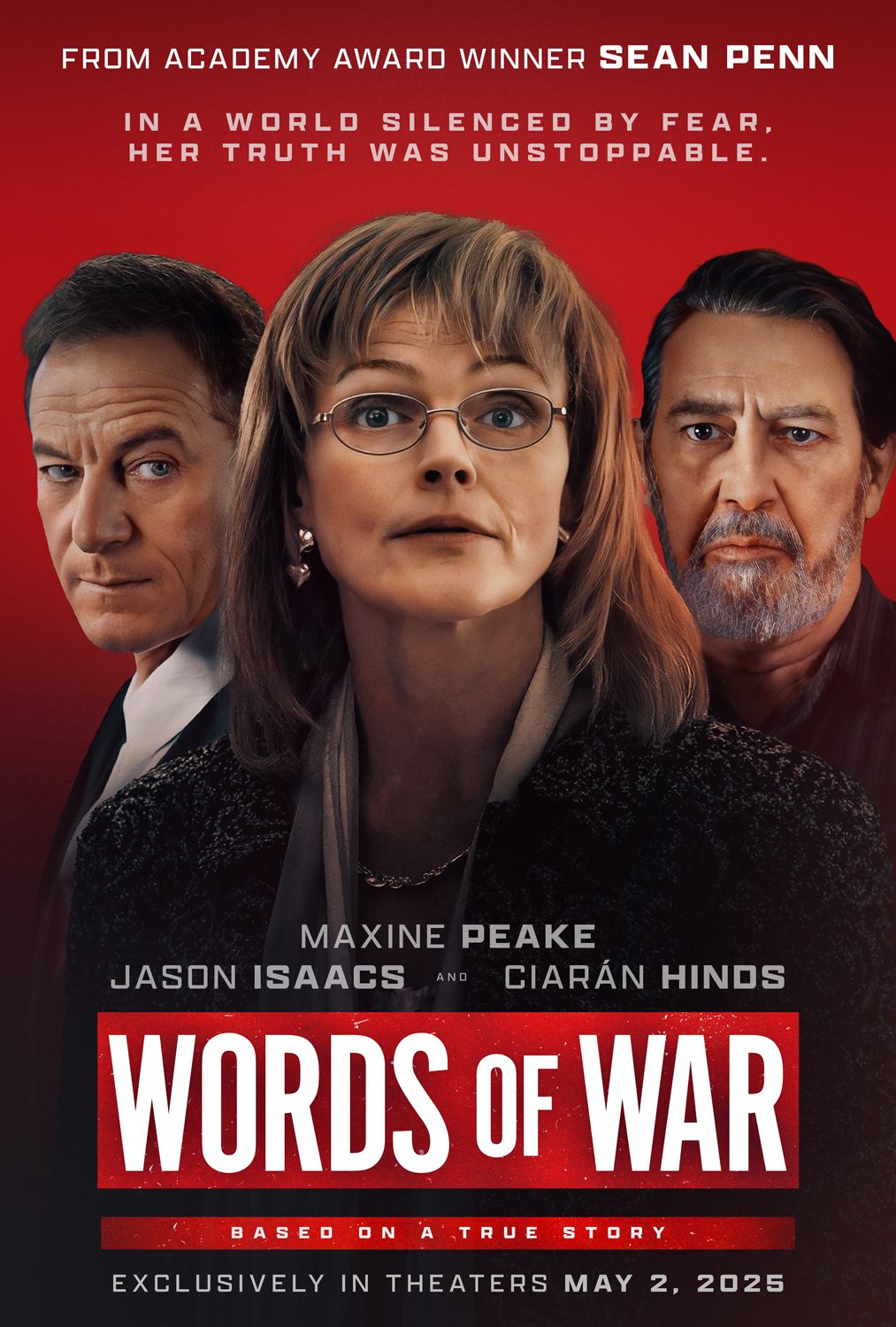 Words of War Poster Shows Jason Isaacs, Maxine Peake, and Ciaran Hinds.