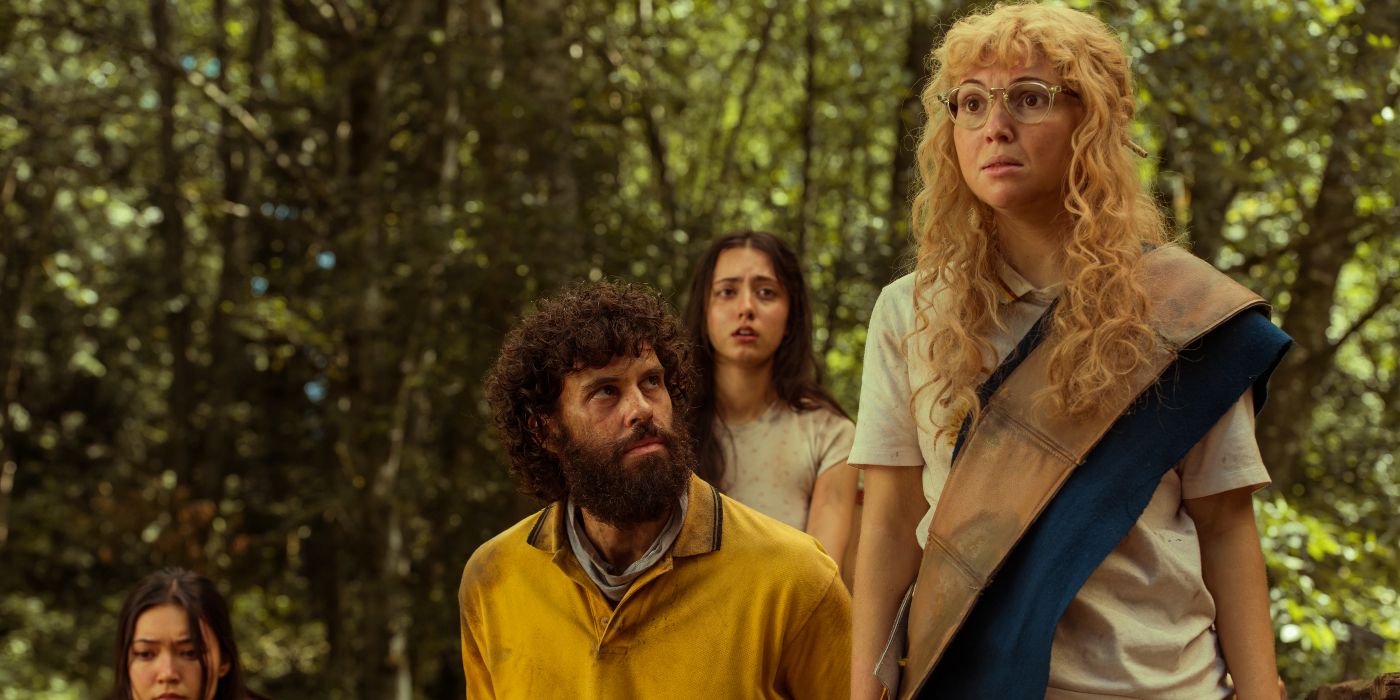 Samantha Hanratty as Misty, defending Ben (Steven Krueger) in Yellowjackets Season 3, Episode 4