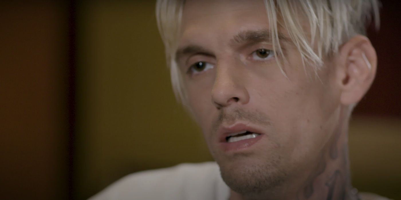 Aaron Carter looking dazed in The Boy Band Con