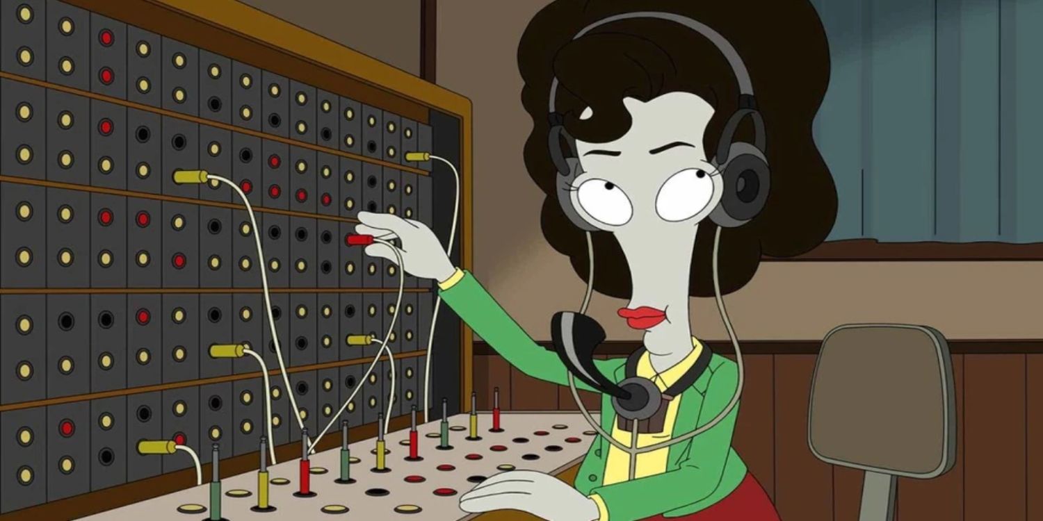 Roger in American Dad as a female switchboard operator in Season 18, Episode 1 &ldquo;Fellow Travelers&rdquo;.