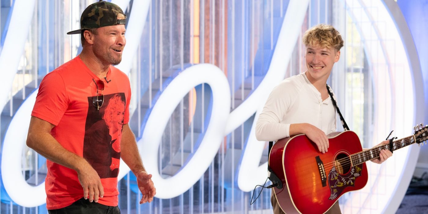 Backstreet Boys' Brian Littrell duets with his son Baylee Littrell during his audition for 'American Idol.'