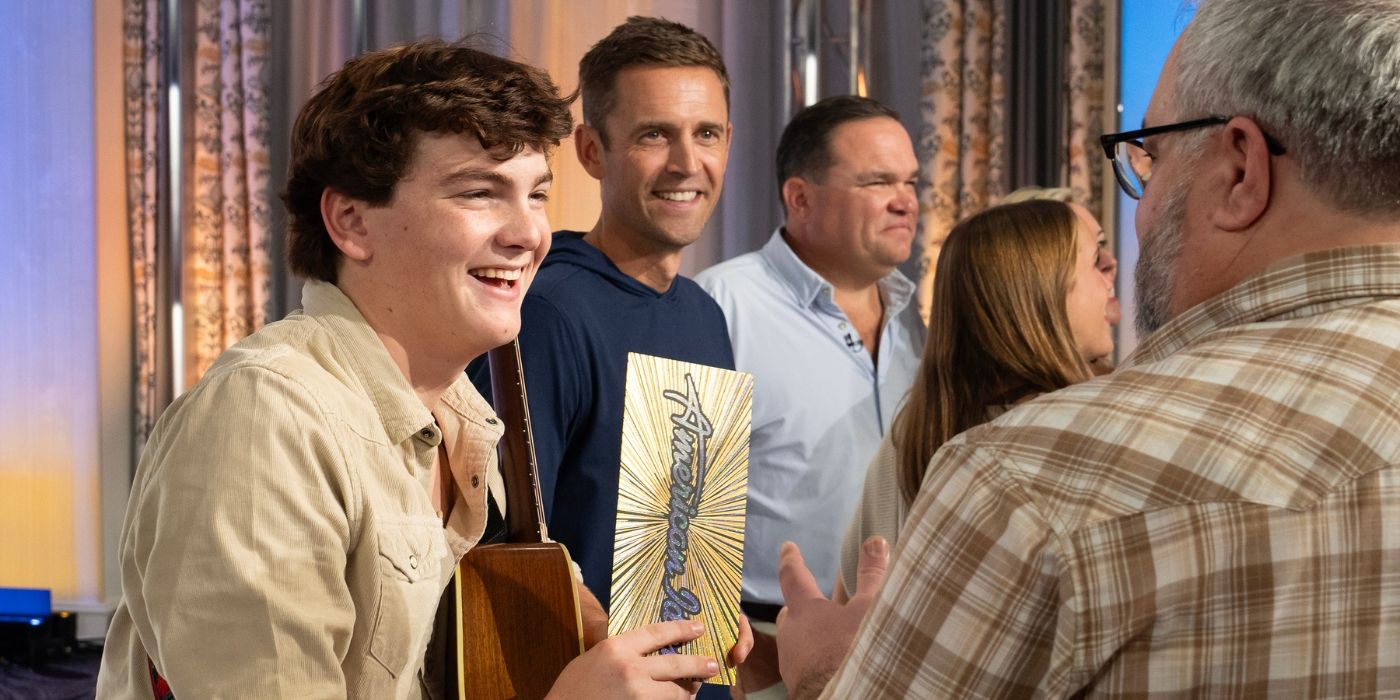 Slater Nalley celebrates his Golden Ticket with his family on &lsquo;American Idol.