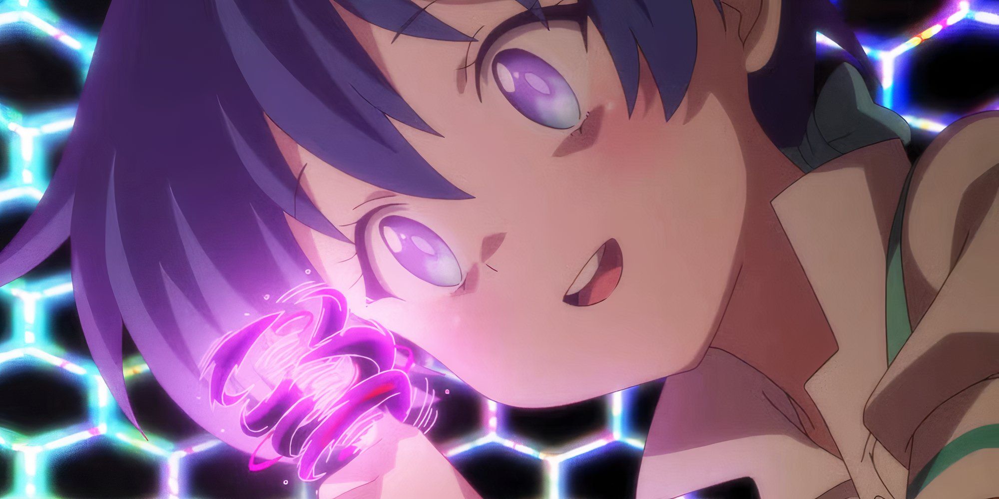 Lloyd de Saloum staring at magic on his finger with glee, in the anime I Was Reincarnated as the 7th Prince so I Can Take My Time Perfecting My Magical Ability.