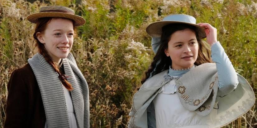 Amybeth McNulty as Anne Shirley and Dalila Bela as Diana Barry in Anne with an E
