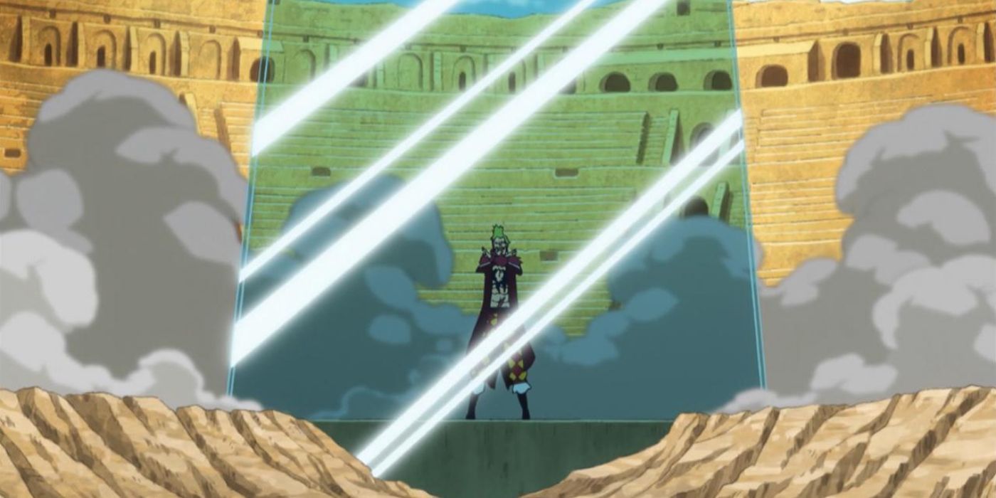 Bartolomeo putting up a barrier in One Piece