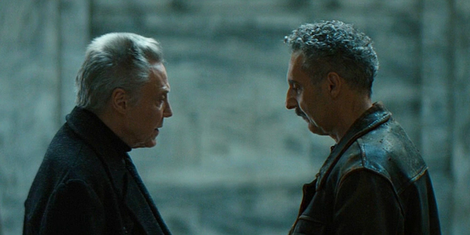 Burt Goodman and Irving Bailiff saying goodbye to each other in a train station in Severance Season 2 Episode 9