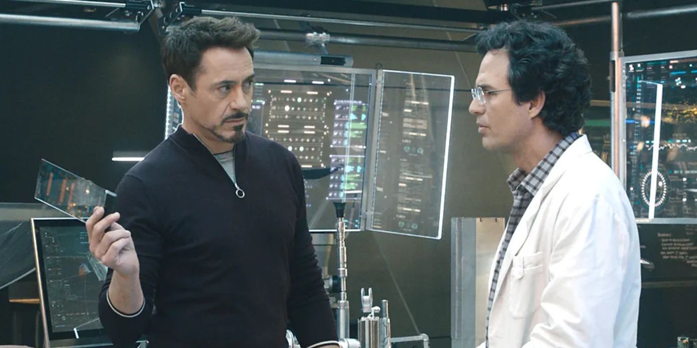 Bruce Banner talking to Tony Stark in Avengers: Age of Ultron.