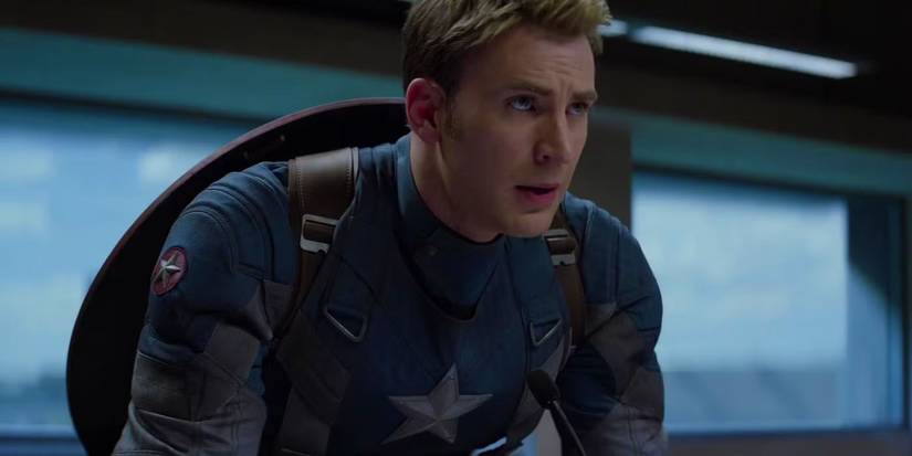 Captain America talking into an intercom in Captain America: The Winter Soldier