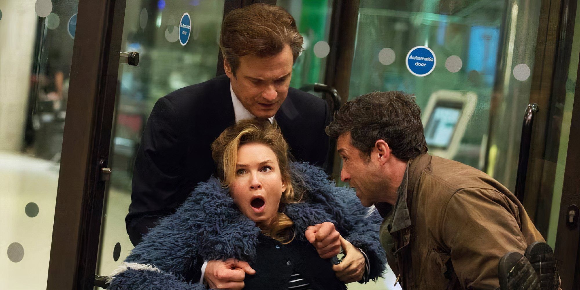 Colin Firth and Patrick Dempsey with Renée Zellweger in Bridget Jones&rsquo;s Baby.