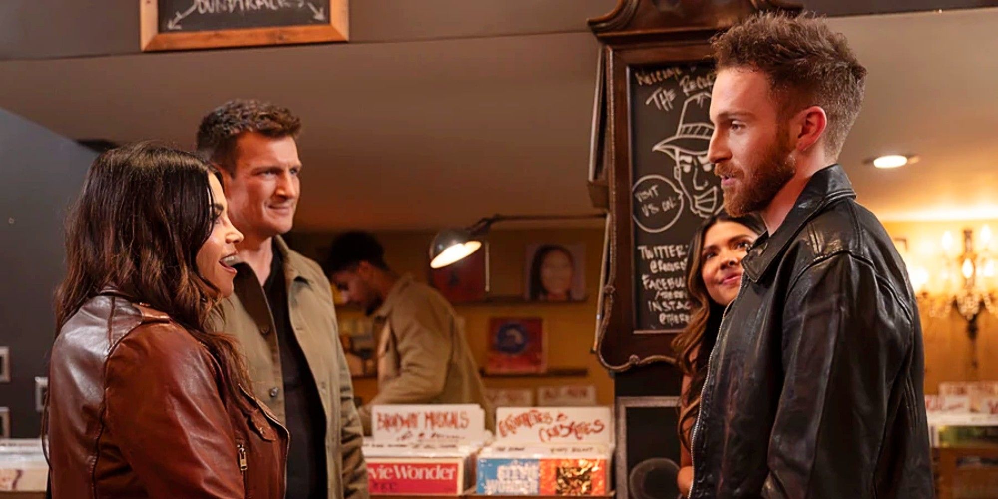 Nolan and Bailey talking to Celina and Rodge in The Rookie Season 7