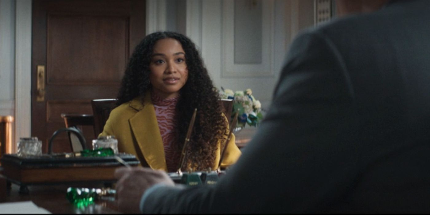 BB Urich (Genneya Walton) talking to Mayor Wilson Fisk (Vincent D&rsquo;Onofrio) in Daredevil: Born Again