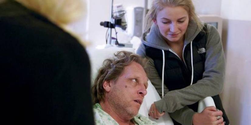 Mandy Hansen with her father, Captain Sig Hansen, in the hospital on 'Deadliest Catch.'