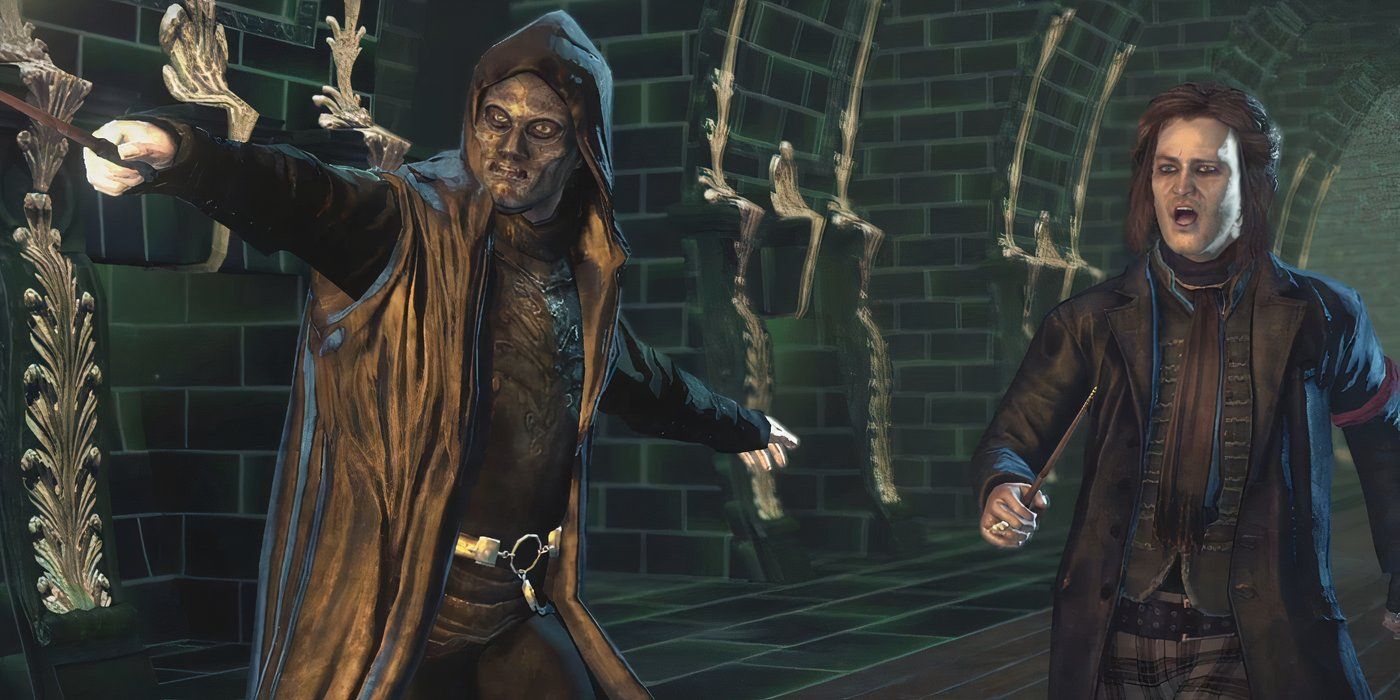 Scabior (right) and a Death Eater (left) in the &lsquo;Harry potter and the deathly hallows part 1&rsquo; video game