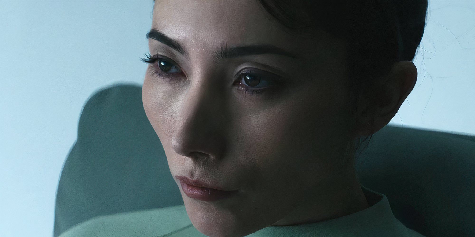 Dichen Lachman as Gemma in Severance looking pensive