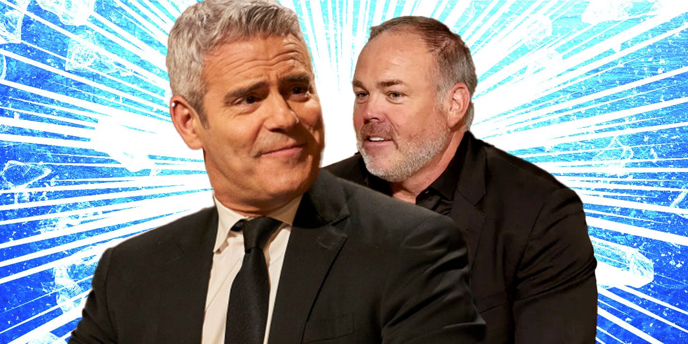 Andy Cohen with a House Husband behind him for RHOSLC