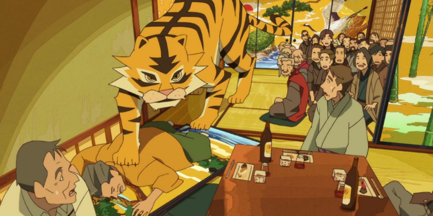 A tiger in a small room in The Eccentric Family