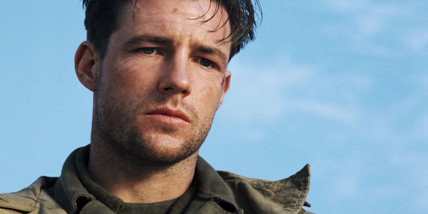 Edward Burns looking distraught and numb in Saving Private Ryan.