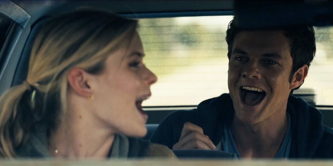 Erin Moriarty and Jack Quaid sing together in a car in The Boys Season 2, Episode 4.