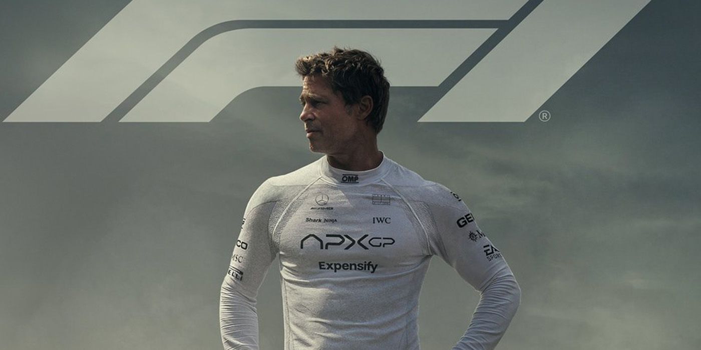 Brad Pitt on the movie poster for F1