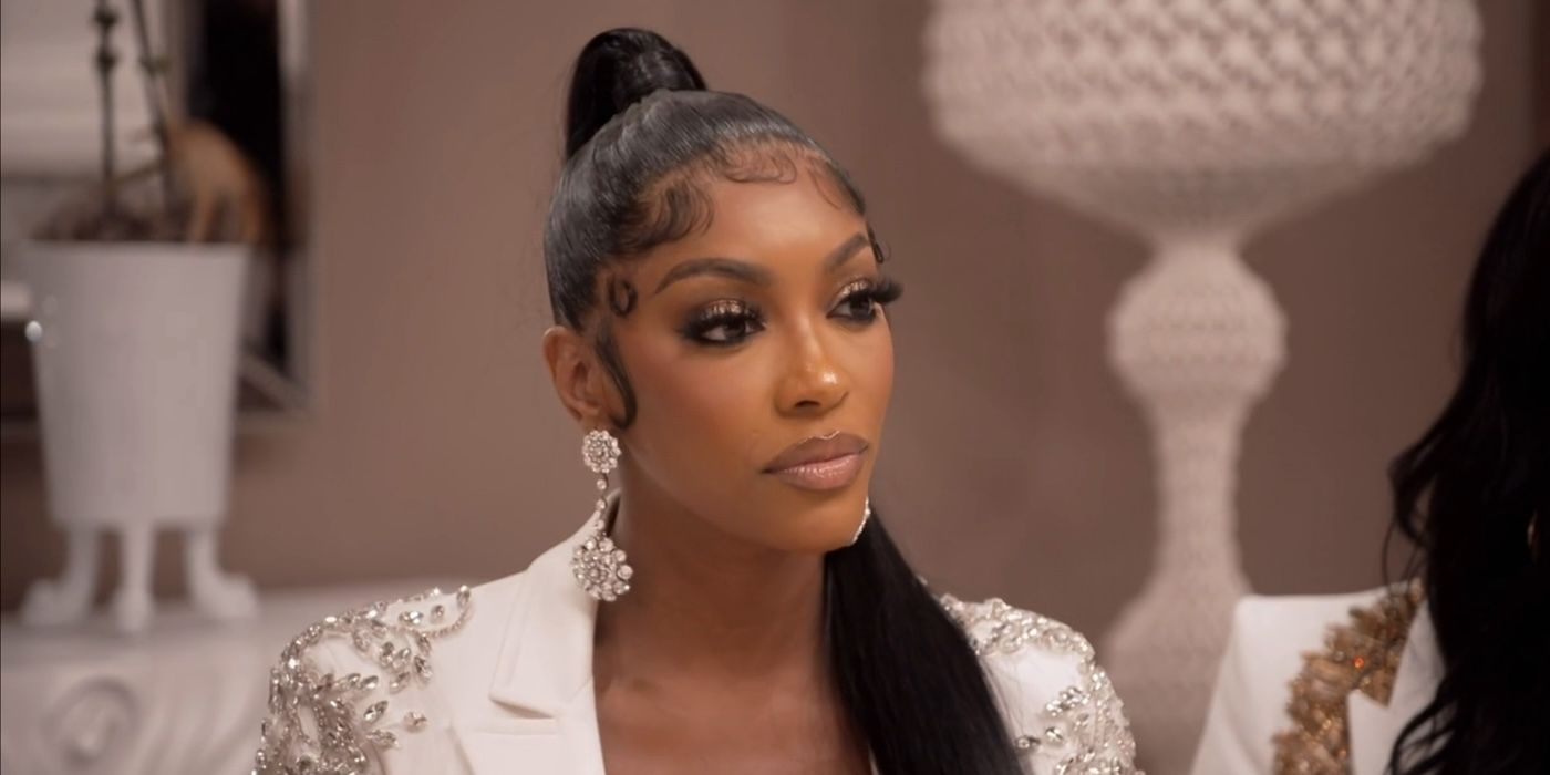 Porsha Williams Season 16 &lsquo;The Real Housewives of Atlanta&rsquo; sitting in a fancy room.