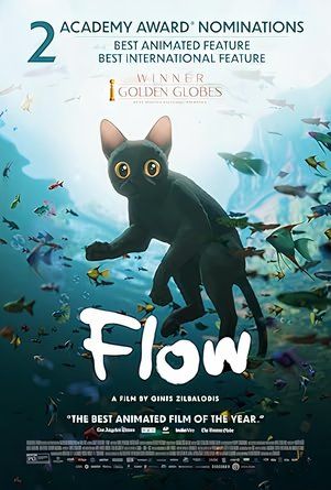 A poster of Flow available in 4K, Blu-ray, and 4K Blu-ray
