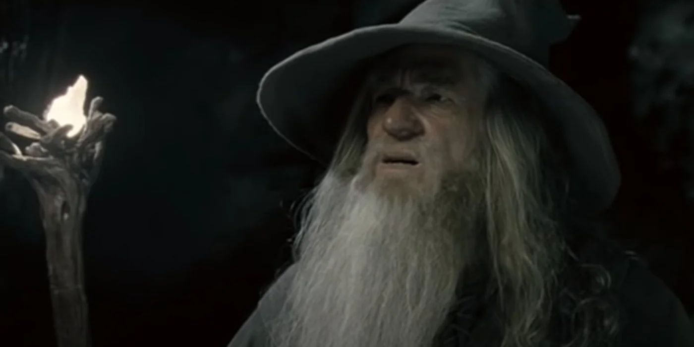 Gandalf (Ian McKellen) en Moria en el señor de los anillos: la comunión del anillo