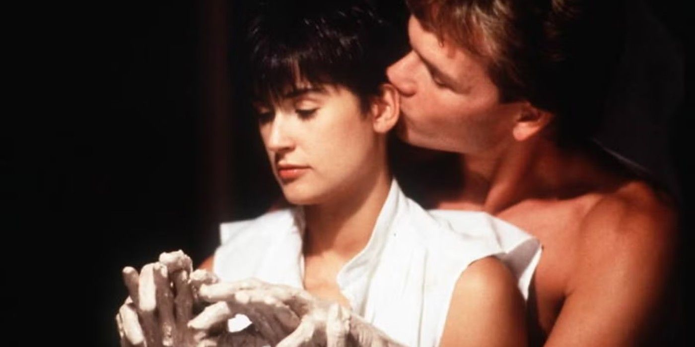 Molly Jensen (Demi Moore) and Sam Wheat (Patrick Swayze) during the pottery scene in &lsquo;Ghost&rsquo;