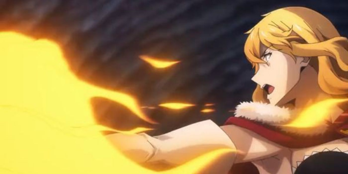 Gina throwing a fireball in Solo Leveling.