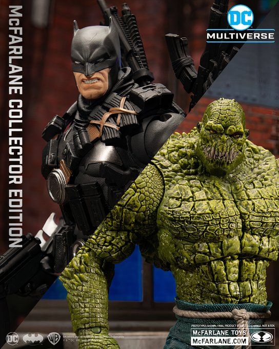 A part of McFarlane&rsquo;s DC Multiverse line of seven-inch-scale figures, the company&rsquo;s latest Collector&rsquo;s Edition two-pack is of Batman and Killer Croc. This specific version of the hero is based on “The Grim Knight” from the “Dark Multiverse” comic storyline. Batman is much more armored this time around, and he&rsquo;s armed to the teeth with weapons.