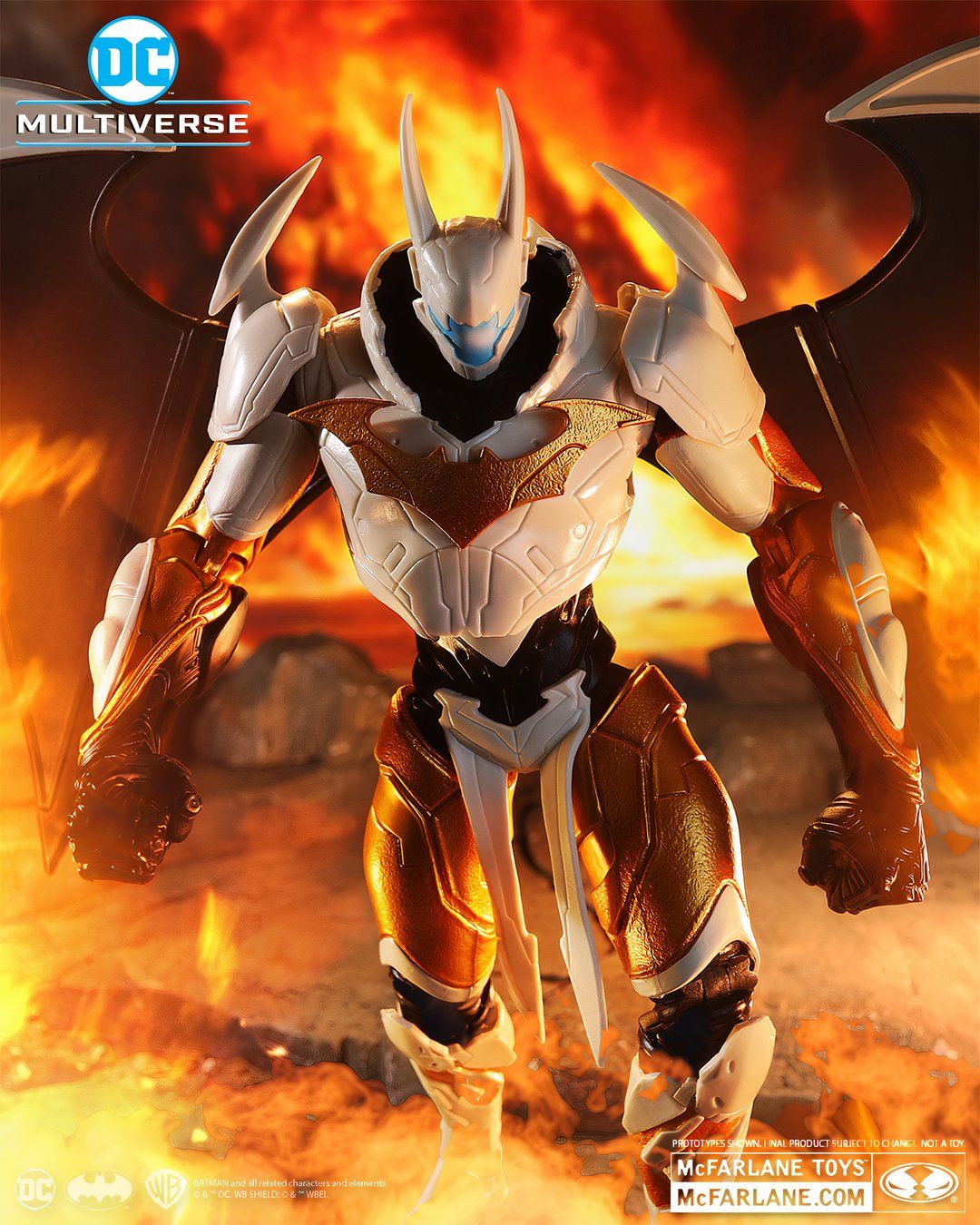 A part of McFarlane&rsquo;s DC Multiverse line of figures, this seven-inch scale piece is Batman’s Final Batsuit from Justice League: The Sixth Dimension. The famous toy company has made a ton of Batman figures in the last half decade, but known quite like this. The all-armored white and gold look makes The Caped Crusader appear as if he&rsquo;s a robotic knight from medieval times.