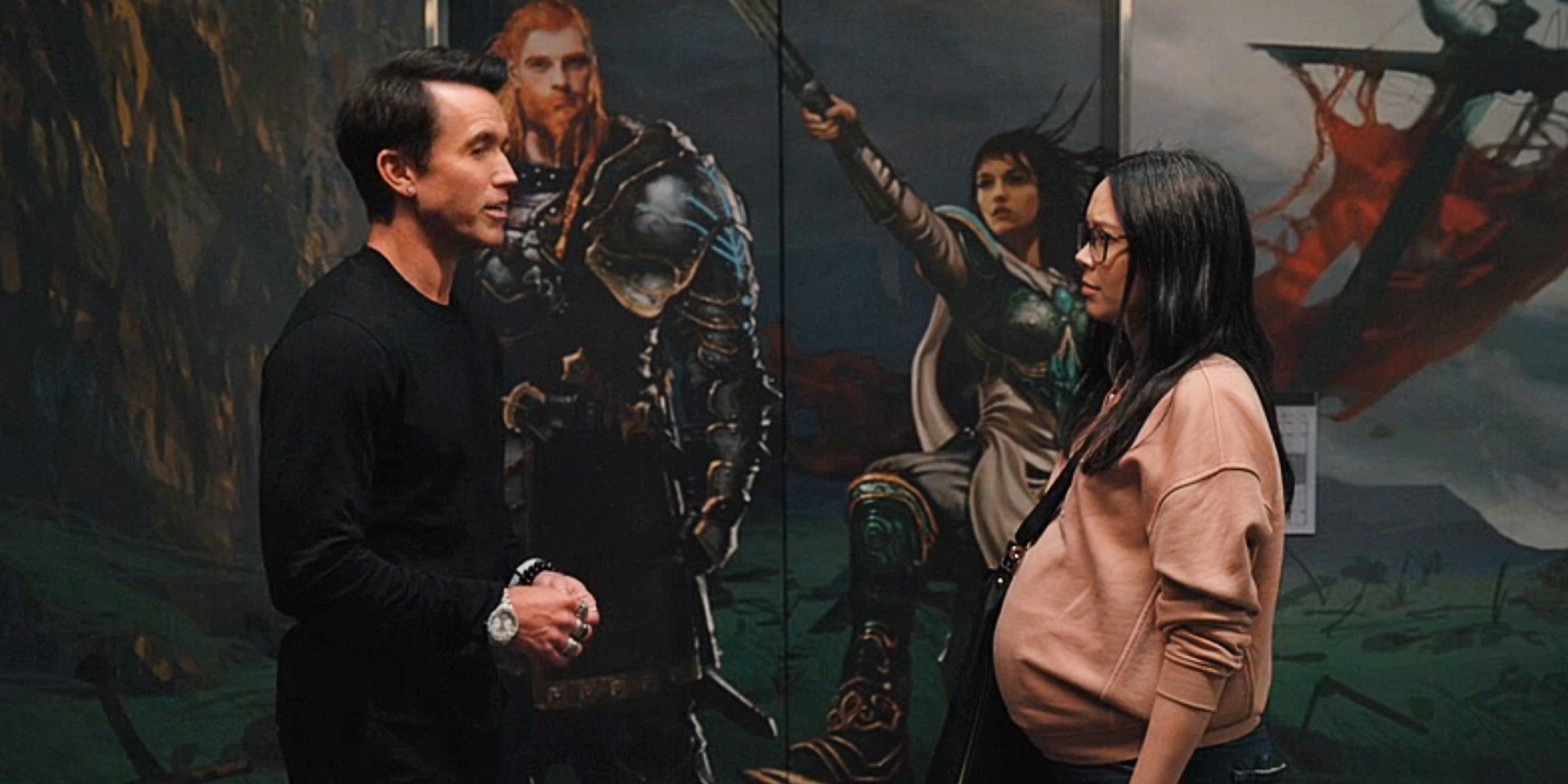 Ian Grimm and Poppy Li fighting in Mythic Quest Season 4