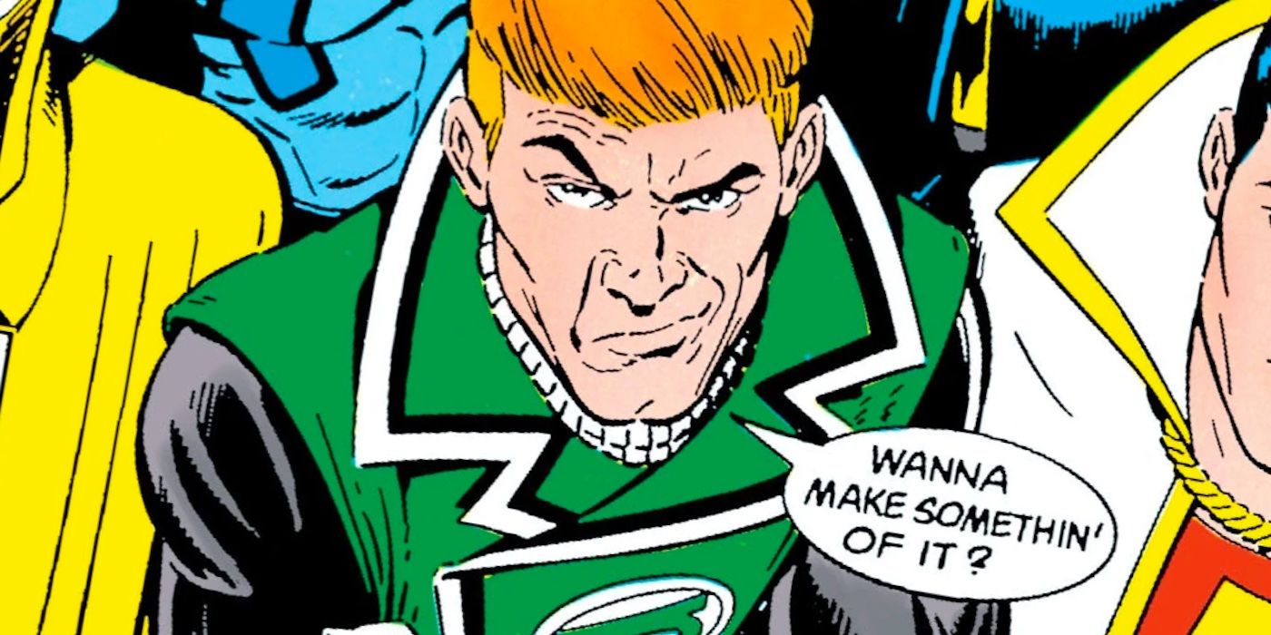 Green Lantern Guy Gardner snarls &ldquo;Wanna make somethin' of it?' in DC Comics.