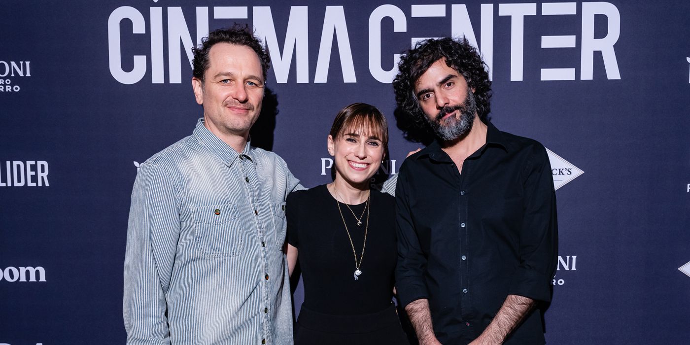 Matthew Rhys and Babak Anvari with Perri Nemiroff at SXSW 2025 for Hallow Road