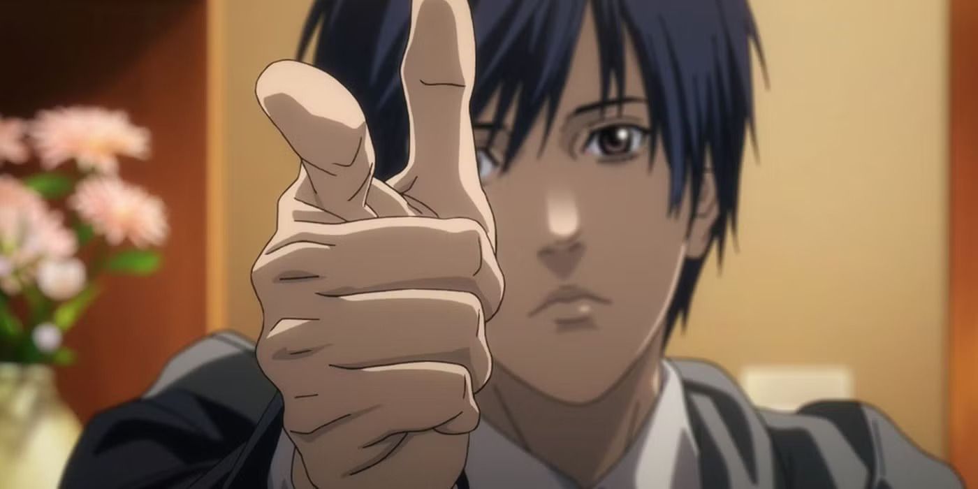 Hiro Shishigami pointing his finger from Inuyashiki.