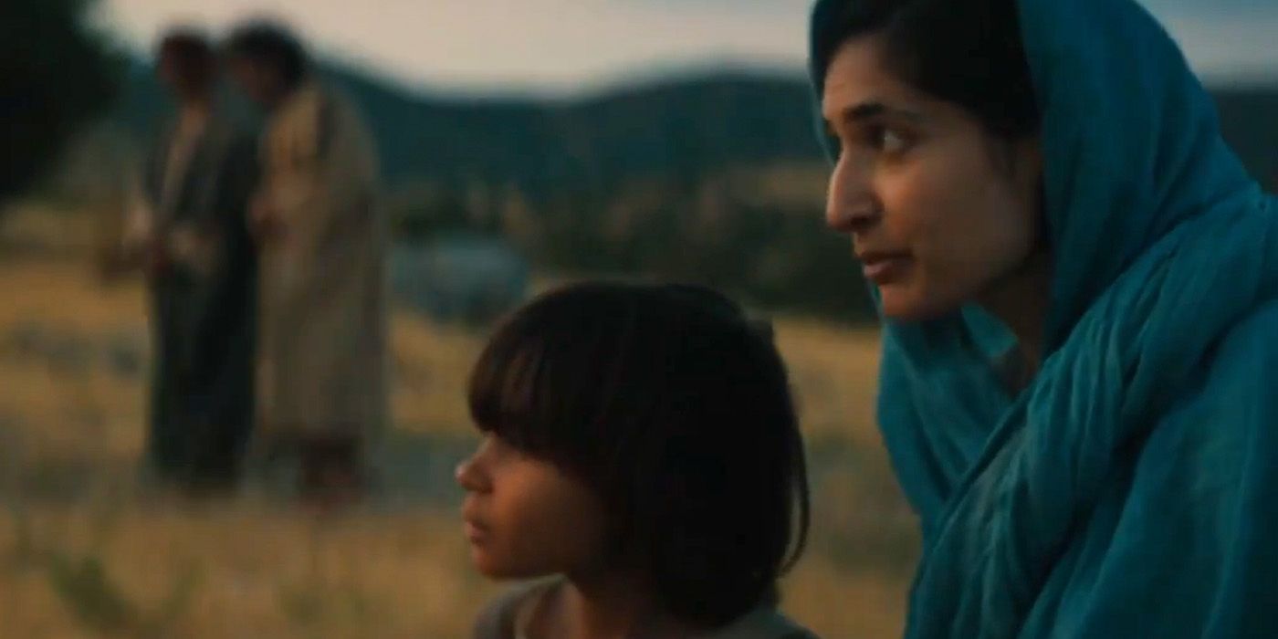 Young David (Raphael Korniets) and his mother Nitzevet (Siir Tilif) on &lsquo;House of David&rsquo;