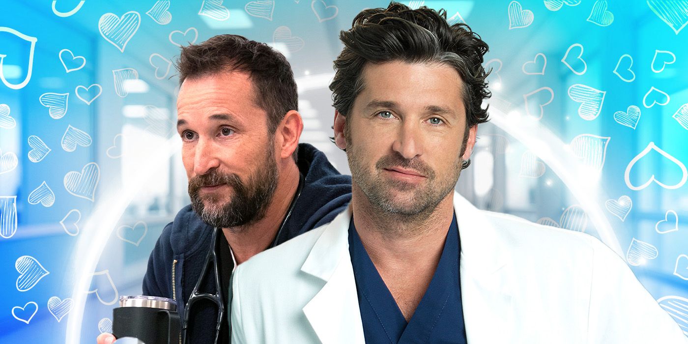 Noah Wyle as Dr. Robby from The Pitt and Patrick Dempsey as Derek Shepherd from Grey's Anatomy