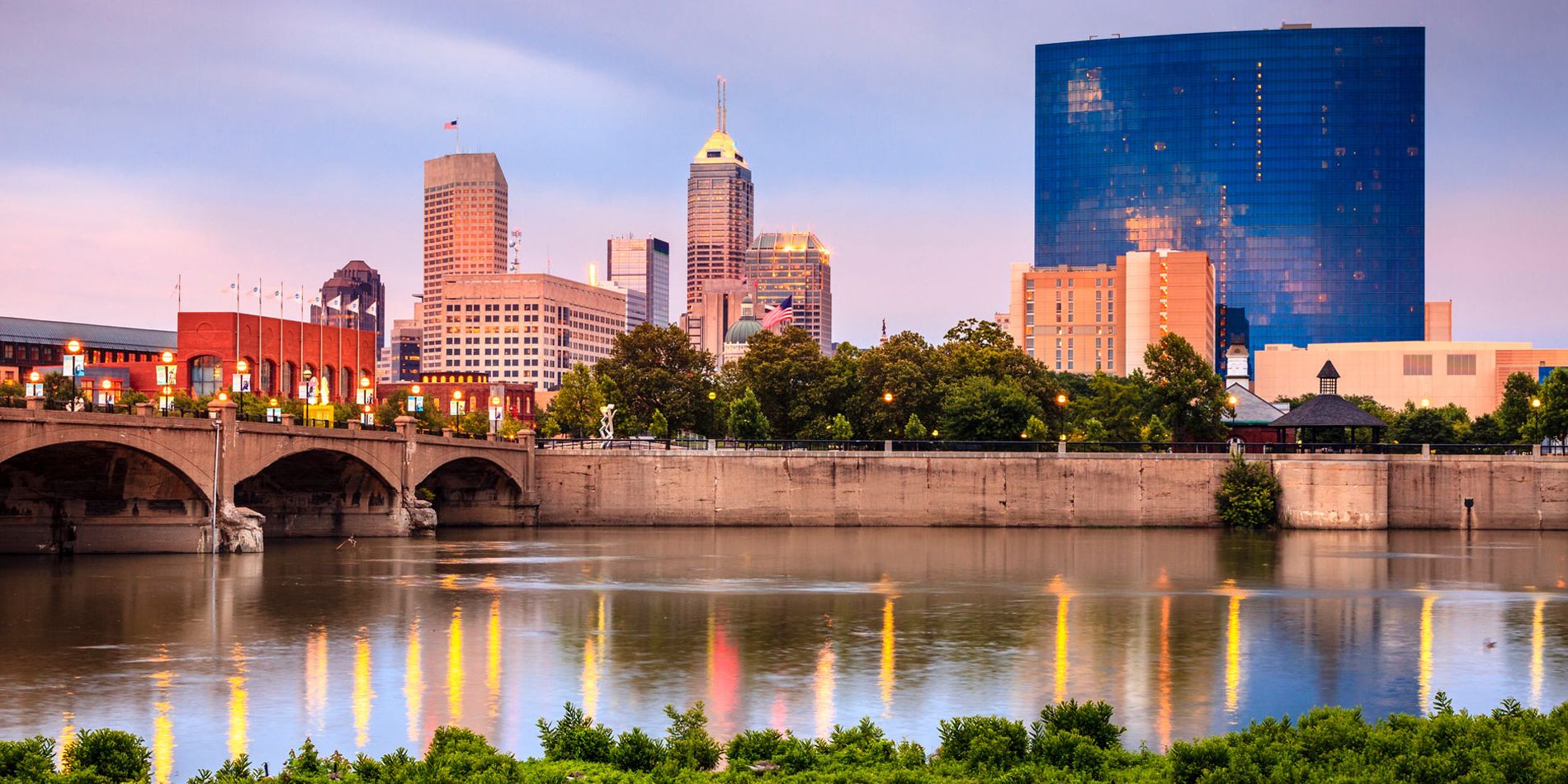 Indianapolis skyline and river