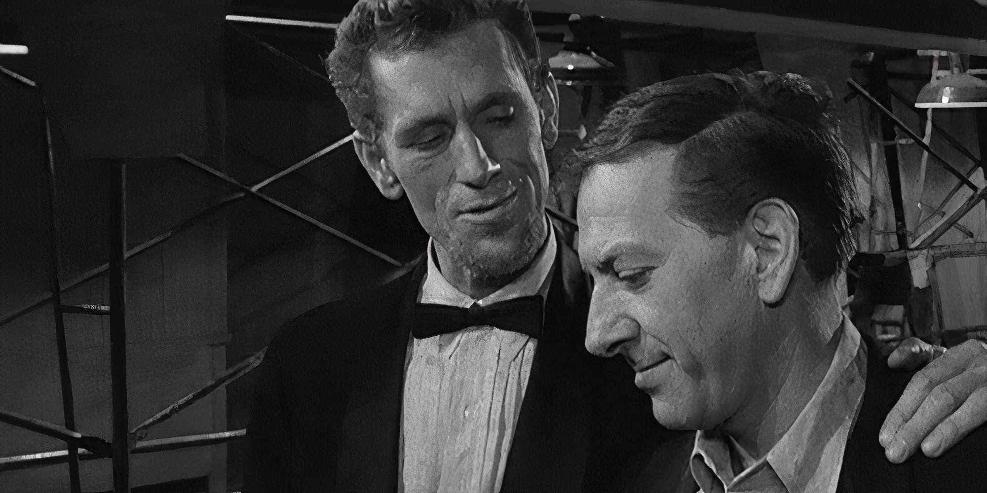 John Anderson with a hand on Jack Klugman&rsquo;s shoulder in The Twilight Zone&rsquo;s A Passage for Trumpet.