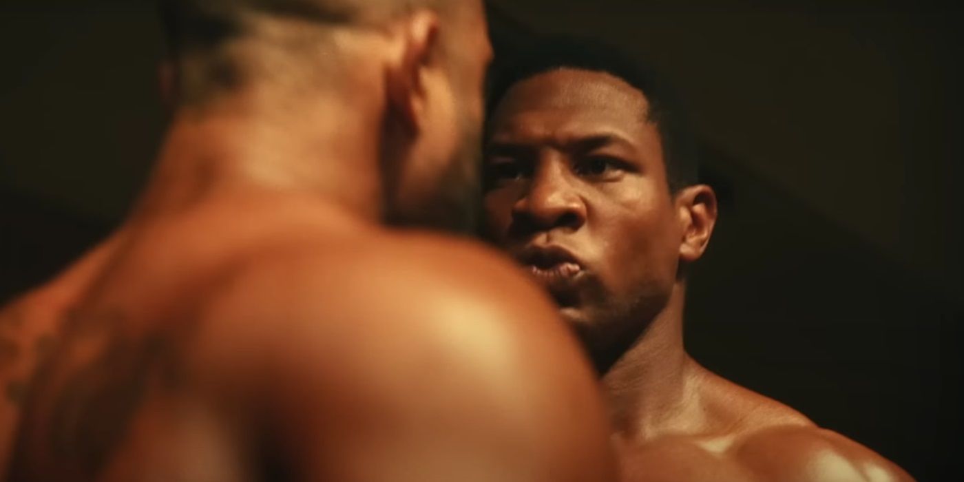 Jonathan Majors, staring at his competitor, in Magazine Dreams