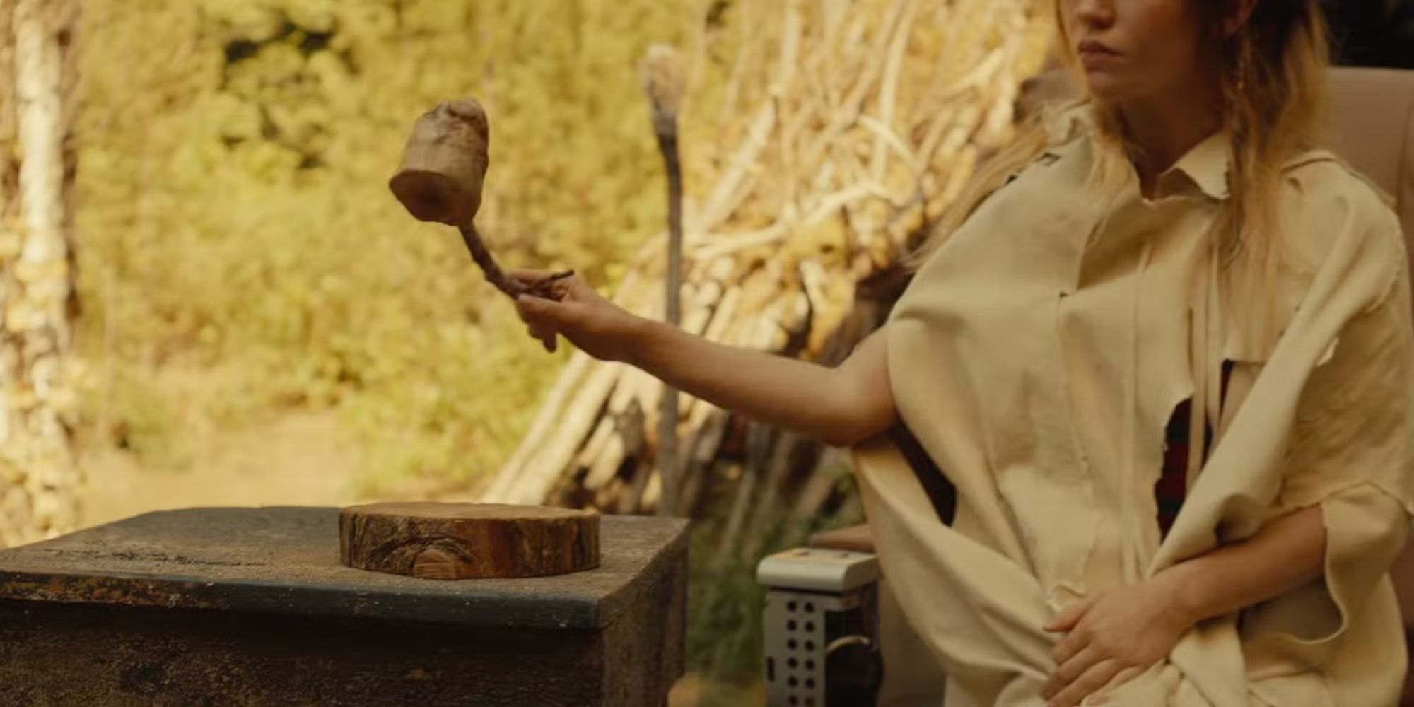 Natalie wielding her judicial gavel during the trial of Coach Ben in &lsquo;Yellowjackets&rsquo; season 3.