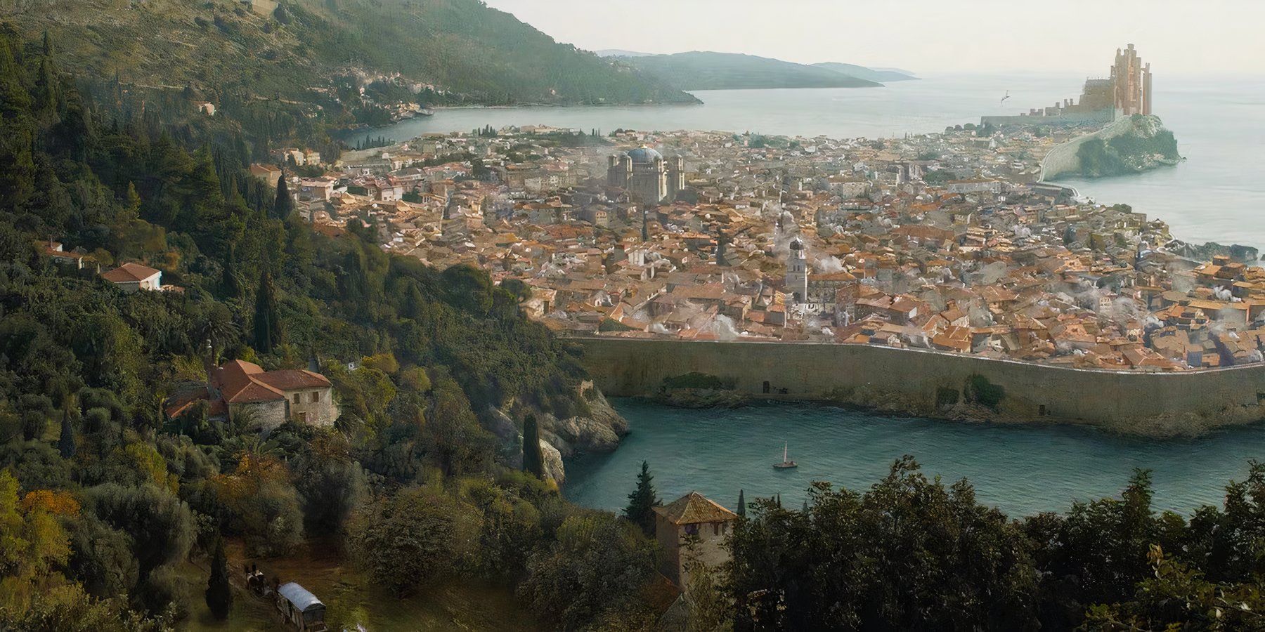 The top view of Kings Landing in the series Game of Thrones.